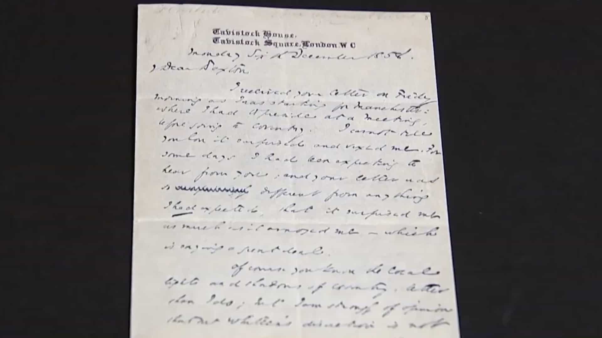 Lettre de Dickens