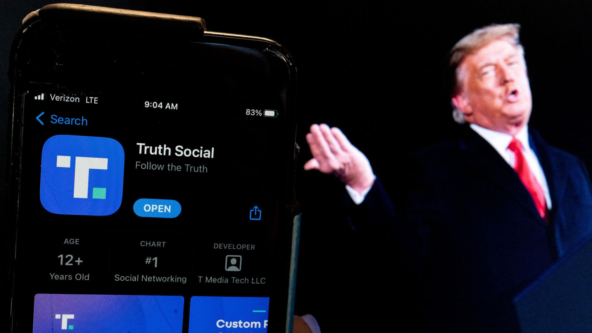 Truth Social app - Donald Trump