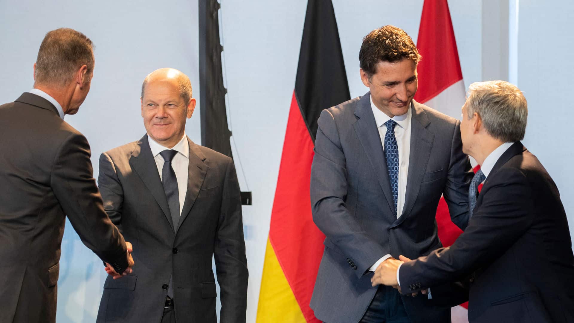 Herbert Diess, Olaf Scholz - Justin Trudeau, François-Philippe Champagne